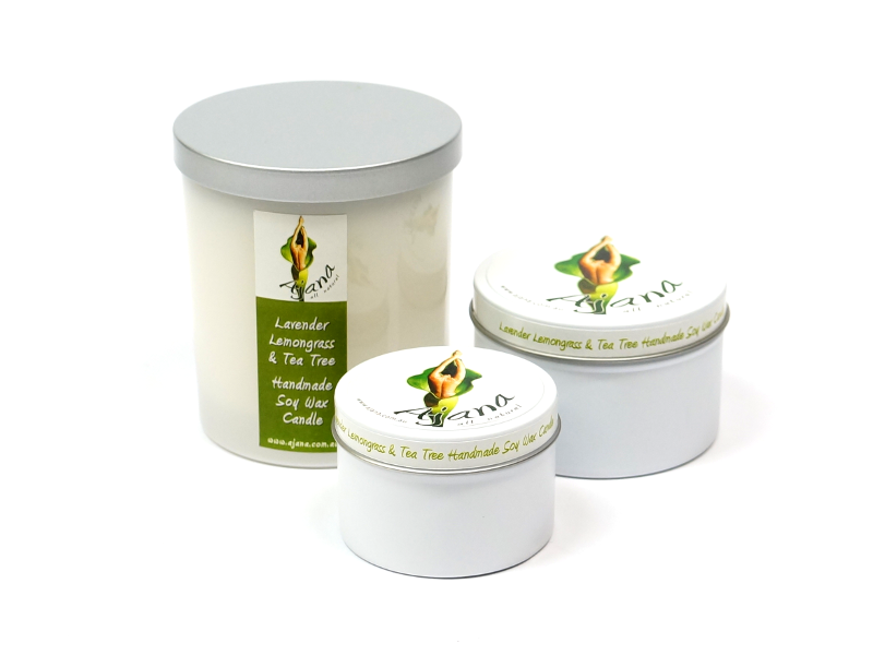 Lavender Lemongrass Tea Tree Soy Wax Candle