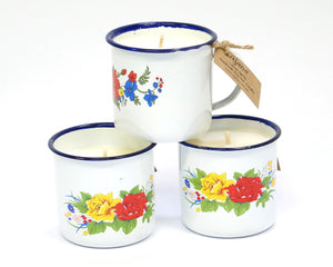 Vintage Indonesian Enamel Cups - Medium Size